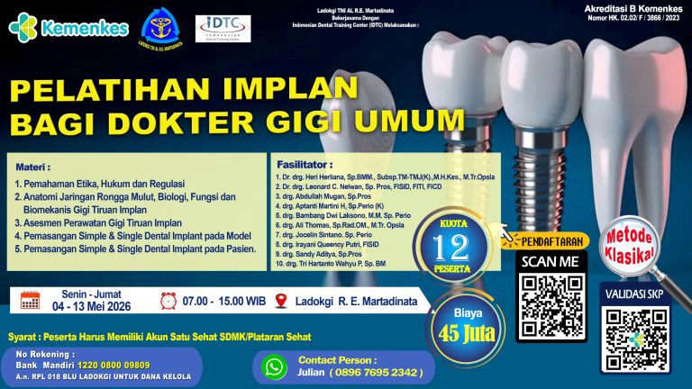 PELATIHAN IMPLAN BAGI DOKTER GIGI UMUM BATCH 8